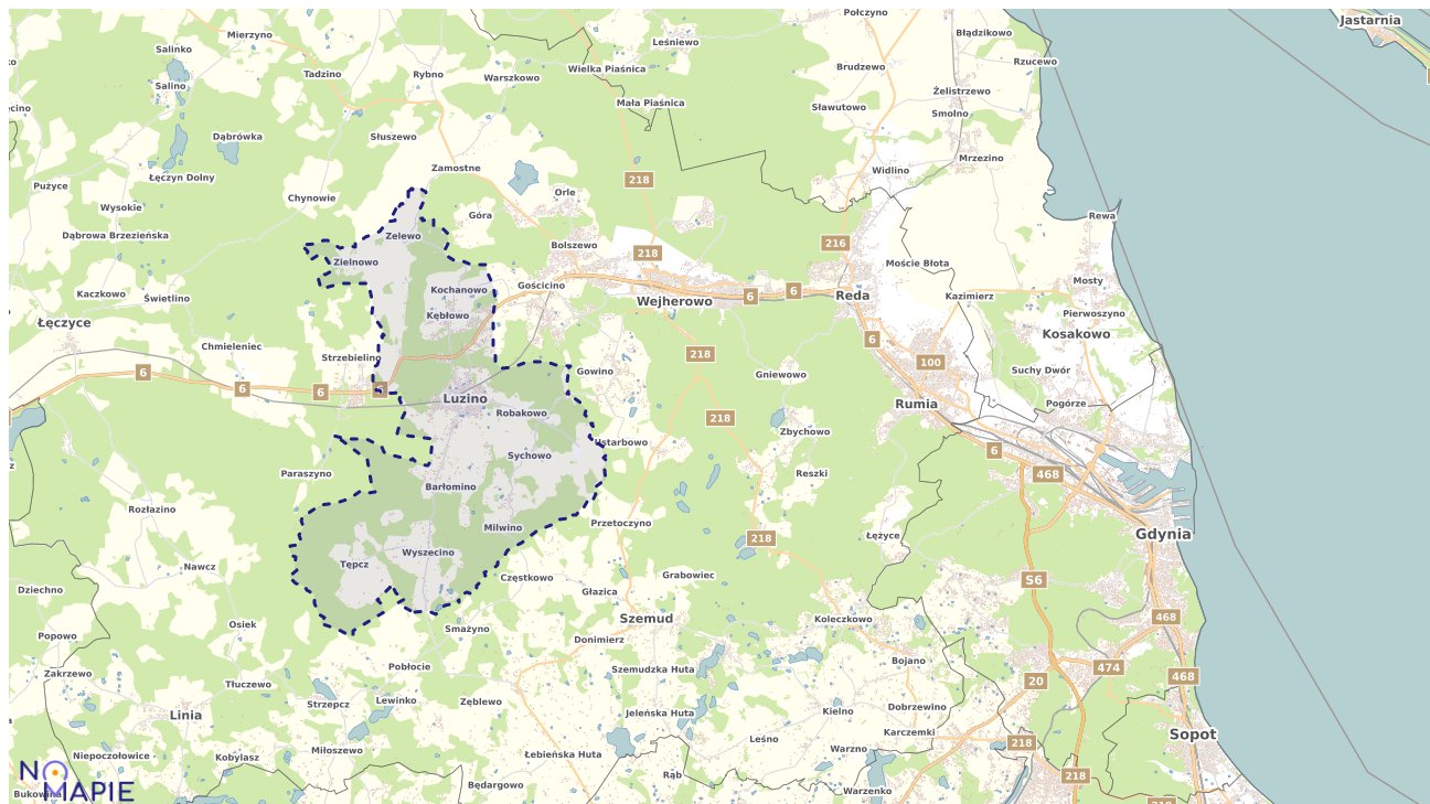 Mapa wyborów do sejmu Luzino